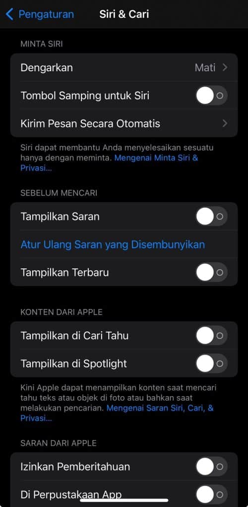 Cara ke empat mematikan fitur Siri pada Iphone