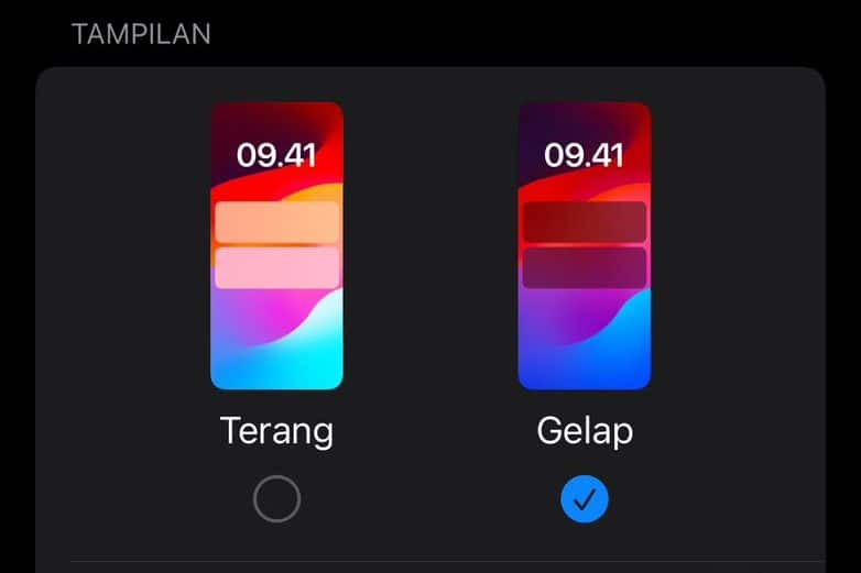Cara kedua mengaktifkan mode gelap pada Iphone untuk menghemat baterai
