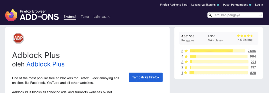 Cara menghilangkan iklan dengan menambahkan ekstensi